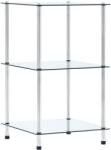vidaXL Raft cu 3 niveluri, transparent, 40x40x67 cm, sticla securizata GartenMobel Dekor (249504) Biblioteca