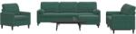 vidaXL Set canapele cu perne/rulouri, 4 piese, verde închis, catifea GartenMobel Dekor (3278463) Canapea