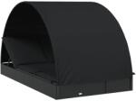 vidaXL Sezlong 2 pers. acoperis rotund negru 211x112x140 cm poliratan GartenMobel Dekor (319656)