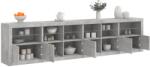 vidaXL Dulap cu lumini LED, gri beton, 283x37x67 cm GartenMobel Dekor (3209019) Comoda