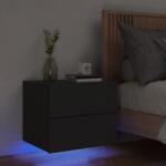 vidaXL Noptiera montata pe perete cu lumini LED, negru GartenMobel Dekor (836814)