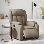 vidaXL Fotoliu electric masaj rabatabil, cappuccino, piele ecologica GartenMobel Dekor (3205263)