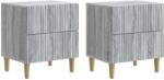vidaXL Set 2 noptiere gri Sonoma cu 4 sertare, 43 x 34, 5 x 48 cm (894538)