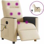 vidaXL Fotoliu electric de masaj rabatabil, crem, textil GartenMobel Dekor (3324049)