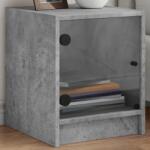 vidaXL Noptiere cu usi din sticla, 2 buc. , gri beton, 35x37x42 cm GartenMobel Dekor (836350)