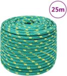 vidaXL Franghie de barca, verde, 14 mm, 25 m, polipropilena GartenMobel Dekor (152727)
