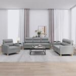 vidaXL Set de canapele cu perne, 3 piese, gri deschis, textil GartenMobel Dekor (3201536) Canapea
