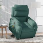 vidaXL Fotoliu electric masaj rabatabil / ridicare verde închis textil GartenMobel Dekor (3205022)