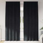 vidaXL Perdele opace 2 pcs Negru 140 x 260 cm Catifea GartenMobel Dekor (4107172)