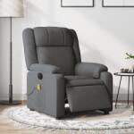 vidaXL Fotoliu electric de masaj rabatabil, gri închis, textil GartenMobel Dekor (3205191)