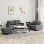 vidaXL Set de canapele cu perne, 3 piese, gri închis, textil GartenMobel Dekor (3201453) Canapea