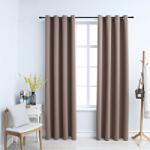 vidaXL Draperii opace cu inele metalice, 2 buc. , gri taupe, 140x225 cm GartenMobel Dekor (134435)