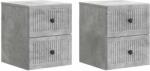 vidaXL Set 2 noptiere suspendate gri beton, 2 sertare, 33x34, 5x40 cm (897962)