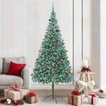 vidaXL Brad de Craciun artificial cu 300 LED Verde 210 cm PVC si Otel GartenMobel Dekor (3396730)