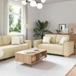 vidaXL Canapea 3 pcs Crem 220 x 80 x 84 cm Material textil din in GartenMobel Dekor (3324616) Canapea