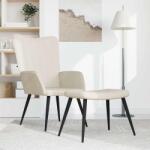vidaXL Scaun de relaxare cu taburet, alb crem, catifea GartenMobel Dekor (327697)