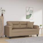 vidaXL Canapea cu 2 locuri cu pernute, cappuccino, 140 cm, piele eco. GartenMobel Dekor (3200992) Canapea