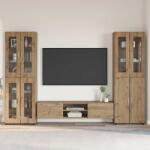 vidaXL Set comoda TV FLORIN 3 pcs Stejar Artizanal Lemn compozit GartenMobel Dekor (3398013)