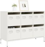 vidaXL Dulap, alb, 101, 5x39x73, 5 cm, otel laminat la rece GartenMobel Dekor (851267) Comoda