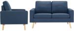 vidaXL Set de canapele, 2 piese, albastru, material textil GartenMobel Dekor (3056618) Canapea