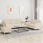 vidaXL Set de canapele cu perne, 3 piese, crem, textil GartenMobel Dekor (3202128) Canapea