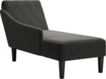 vidaXL Sezlong cu perna si cotiera dreapta, negru, textil GartenMobel Dekor (4009767)