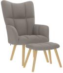 vidaXL Scaun de relaxare cu taburet, gri taupe, textil GartenMobel Dekor (4016784)