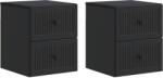 vidaXL Set 2 noptiere suspendate negre cu 4 sertare, 33x34, 5x40 cm (897958)