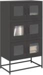 vidaXL Dulap înalt, negru, 68x39x123 cm, otel GartenMobel Dekor (853350) Comoda