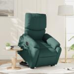 vidaXL Fotoliu electric rabatabil cu ridicare, verde închis, textil GartenMobel Dekor (3204854)