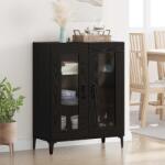 vidaXL Bufet Stejar Negru 69, 5 x 34 x 90 cm Lemn Ingineresc si Fier GartenMobel Dekor (880826) Comoda