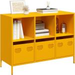 vidaXL Dulap, galben mustar, 101, 5x39x73, 5 cm, otel laminat la rece GartenMobel Dekor (851367) Comoda