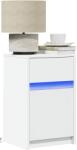 vidaXL Noptiera cu lumini LED, alb, lemn prelucrat GartenMobel Dekor (851998)
