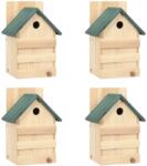 vidaXL Casute de pasarele, 4 buc. , 23x19x33 cm, lemn de brad GartenMobel Dekor (47248)