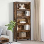 vidaXL Dulap pentru carti 2 pcs Stejar fumuriu 80 x 30 x 189, 5 cm GartenMobel Dekor (3403012) Biblioteca