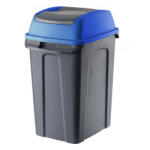 PLANET Hippo Billenős Szelektív hulladékgyűjtő szemetes, műanyag, antracit/kék, 25L