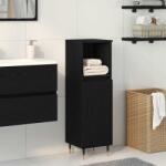 vidaXL Dulap de Baie Stejar Negru 30 x 30 x 100 cm Lemn compozit GartenMobel Dekor (862884)