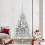 vidaXL Pom de Craciun artificial pre-iluminat Argintiu 240 cm PET GartenMobel Dekor (3397235)