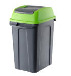 PLANET Hippo Billenős Szelektív hulladékgyűjtő szemetes, műanyag, antracit/zöld, 50L - diamanteclean