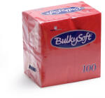 Bulky Soft szalvéta piros, 2 rétegű, 33x33 cm, 100 lap, 1/4 hajtott, 20 csomag/karton