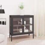 vidaXL Servanta, antracit, 70x35x70 cm, otel si sticla GartenMobel Dekor (336066) Comoda