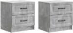 vidaXL Set 2 noptiere cu 2 sertare, gri beton, 43 x 34, 5 x 44, 5 cm (895682)