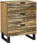vidaXL Noptiera din lemn de mango cu 3 sertare, 50x33x62 cm, naturala (4017945)