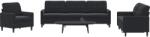 vidaXL Set de canapele cu perne, 4 piese, negru, catifea GartenMobel Dekor (3278446) Canapea