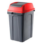 PLANET Hippo Billenős Szelektív hulladékgyűjtő szemetes, műanyag, antracit/piros, 25L - diamanteclean