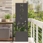 vidaXL Ghiveci de Gradina cu Panou Decorativ Negru 50 x 140 cm GartenMobel Dekor (876490)