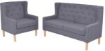 vidaXL Set cu canapea, 2 piese, material textil, gri GartenMobel Dekor (274932) Canapea