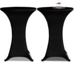 vidaXL Husa de masa cu picior Ø80 cm, 2 buc. , negru, elastic GartenMobel Dekor (241206)