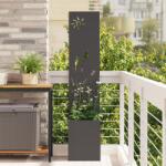 vidaXL Ghiveci de Gradina cu Panou Decorativ Negru 32 x 140 cm GartenMobel Dekor (876357)