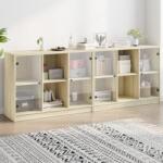 vidaXL Biblioteca cu usi stejar sonoma 204x37x75 cm lemn compozit GartenMobel Dekor (3206533) Comoda